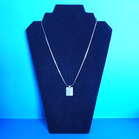 Vintage Italy 925 Sterling Silver Floral Engraved Minimalist Pendant Necklace - Picture 11 of 11